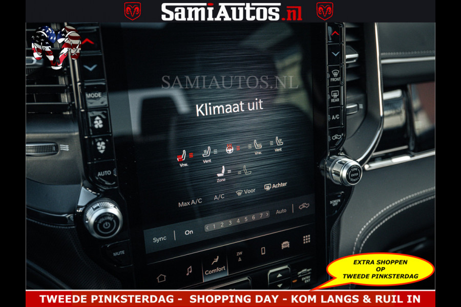 Dodge Ram Limited Night High Output 540HP 706Nm | Massage + Full Option | De Meest Luxe en Volle Pick-Up in zijn Klasse | Comfortabele Dubbele Cabine met Royale 5 Zitplaatsen | BPM vrij | Nu Leverbaar uit Voorraad | Voorraad Nr 2351 - 7478