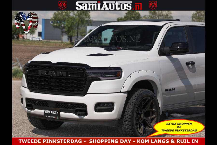Dodge Ram Limited Night High Output 540HP 706Nm | Massage + Full Option | De Meest Luxe en Volle Pick-Up in zijn Klasse | Comfortabele Dubbele Cabine met Royale 5 Zitplaatsen | BPM vrij | Nu Leverbaar uit Voorraad | Voorraad Nr 2351 - 7478