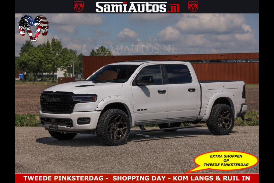 Dodge Ram Limited Night High Output 540HP 706Nm | Massage + Full Option | De Meest Luxe en Volle Pick-Up in zijn Klasse | Comfortabele Dubbele Cabine met Royale 5 Zitplaatsen | BPM vrij | Nu Leverbaar uit Voorraad | Voorraad Nr 2351 - 7478