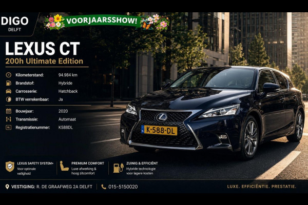 Lexus CT 200h Ultimate Edition | Apple Carplay & AndroidAUTO | Adapt.Cruise Control | Navigatiesysteem |