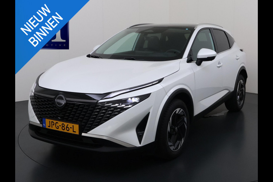 Nissan QASHQAI 1.3 MHEV Xtronic N-Connecta ONDERHOUD GEHAD BIJ DE DEALER | DIRECT LEVERBAAR | FABRIEKSGARANTIE | PANORAMADAK | VOORRUITVERWARMING | STOEL- & STUURVERWARMING | 360° CAMERA | DODEHOEKDETECTIE | HEAD-UP DISPLAY | ELEKTRISCHE ACHTERKLEP