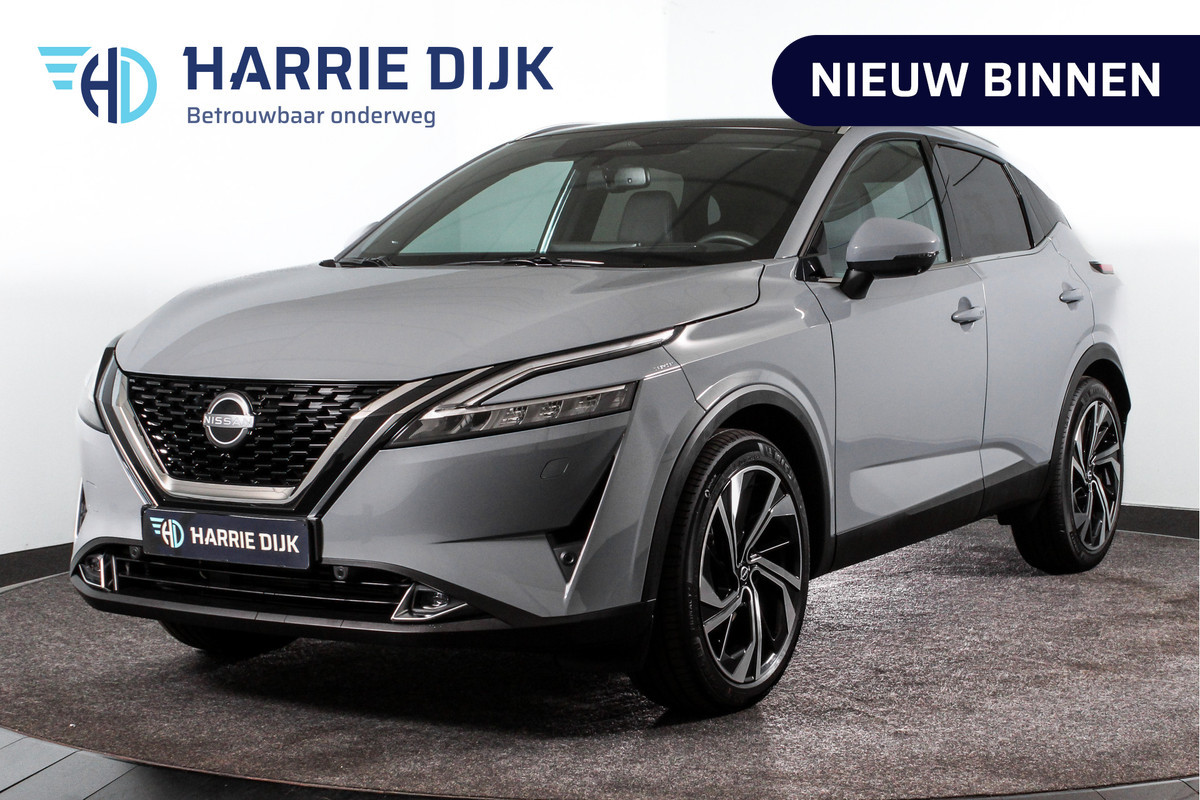 Nissan QASHQAI 1.3 MHEV Xtronic 158 PK Tekna Plus | Cold Pack | Pano | Trekhaak | Dig. Cockpit | Adapt. Cruise | Stoel-+stuurverw. | 360 Camera | Bose | NAV + App. Connect | Auto. Airco | LM 20" | Elek. Klep |