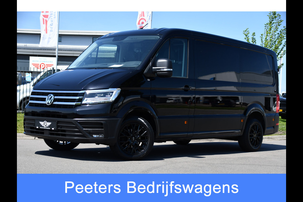 Volkswagen Crafter 35 2.0 TDI L3H2 Highline Black Edition Cruise, Carplay, Camera, LED, 177pk, Automaat, Stuurverwarming, Stoelverwarming, Uniek!