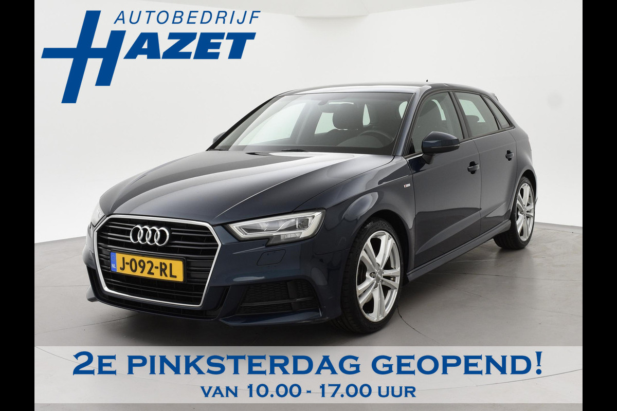 Audi A3 Sportback 40 TFSI 190 PK S-TONIC AUT. DESIGN PRO LINE *COSMOSBLAUW METALLIC* + CARPLAY | STOEL/STUURVERW. | 18 INCH