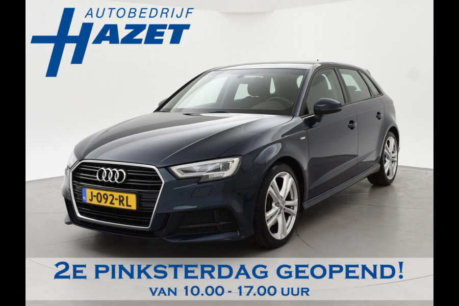 Audi A3 Sportback 40 TFSI 190 PK S-TONIC AUT. DESIGN PRO LINE *COSMOSBLAUW METALLIC* + CARPLAY | STOEL/STUURVERW. | 18 INCH