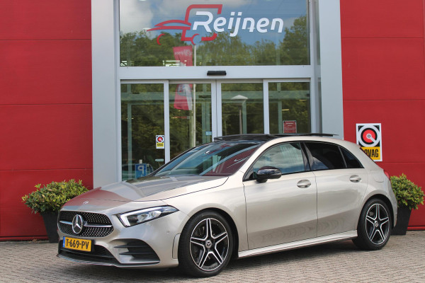 Mercedes-Benz A-Klasse 220 190PK AUTOMAAT BUSINESS SOLUTION AMG | PANORAMA SCHUIF/KANTEL DAK | SFEER VERLICHTING VOOR + ACHTER | STOEL VERWARMING OP BEIDE VOORSTOELEN | MULTIBEAM LED KOPLAMPEN | ACHTERUITRIJ CAMERA | APPLE CARPLAY/ANDROID AUTO | NAVIGATIE | CRUISE CONTROL | NIGHT PAKKET | VERKEERSLICHTEN WEERGAVE | 17" LICHTMETALEN VELGEN AMG | HEMELBEKLEDING ZWART | MBUX MULTIMEDIA SYSTEEM | SPORTSTOELEN | PARKEERSENSOREN VOOR + ACHTER | DRAADLOZE TELEFOONLADER |
