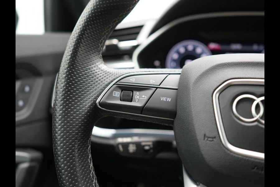 Audi Q3 45 TFSI e 2x S Line PHEV 245pk Dealer O.H. | Trekhaak Afn. | Adaptive Cruise | 360 Camera | Matrix LED | Sportstoelen Memory & Verwarmd | Keyless | Blis | Apple Carplay | Sfeerverlichting | 20"L.M | Navigatie | DAB | Plug In Hybrid |