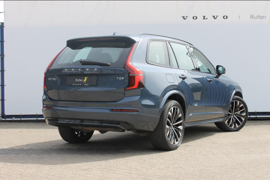 Volvo XC90 T8 455PK Autom Plug-in hybrid AWD Ultra Dark Luchtvering / Massagefunctie voorstoelen / Semi elektrisch wegklapbare trekhaak / Gelamineerd glas / Stoelventilatie / 21" lichtmetalen velgen