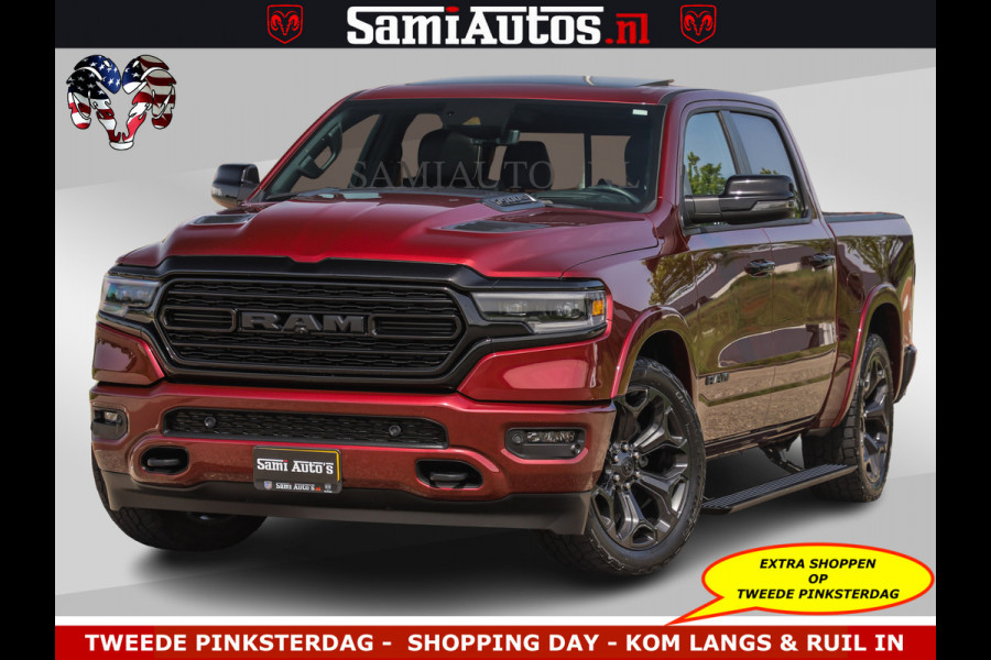 Dodge Ram DELMONICO | LIMITED NIGHT 5.7 V8 | BOM VOL | HUD | LUCHTVERING | MEEST LUXE DUBBELE CABINE | 5 PERSOONS | ROYALE STOELEN MET LUXE BEKLEDING | DC | GRIJSKENTEKEN | Z.G.A.N | EERSTE EIGENAAR | ORIGINELE NEDERLANDSE AUTO |