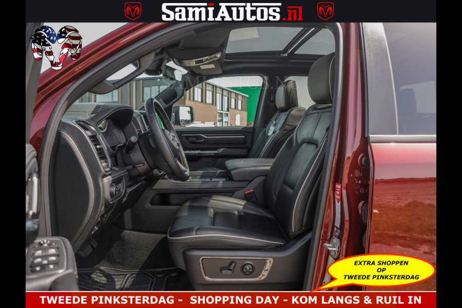 Dodge Ram DELMONICO | LIMITED NIGHT 5.7 V8 | BOM VOL | HUD | LUCHTVERING | MEEST LUXE DUBBELE CABINE | 5 PERSOONS | ROYALE STOELEN MET LUXE BEKLEDING | DC | GRIJSKENTEKEN | Z.G.A.N | EERSTE EIGENAAR | ORIGINELE NEDERLANDSE AUTO |