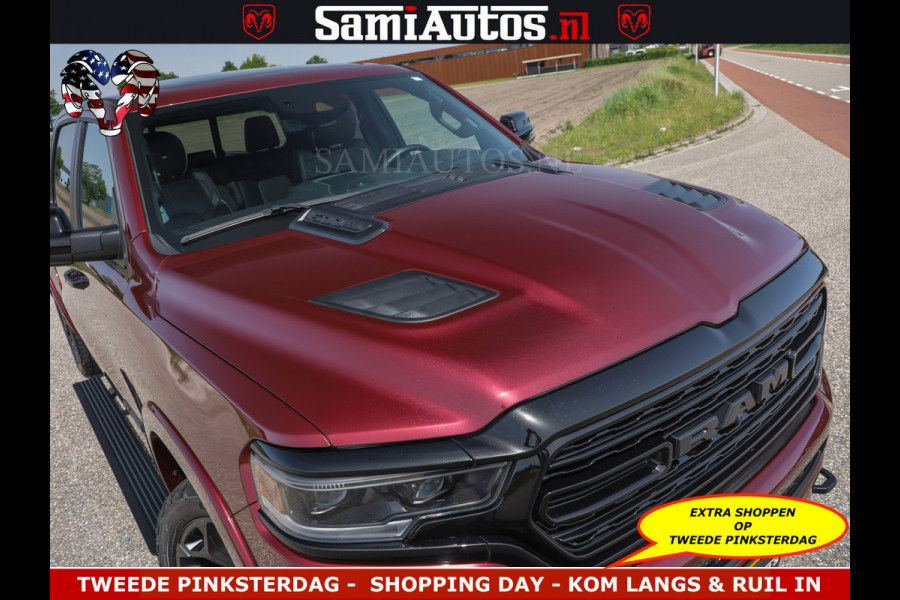 Dodge Ram DELMONICO | LIMITED NIGHT 5.7 V8 | BOM VOL | HUD | LUCHTVERING | MEEST LUXE DUBBELE CABINE | 5 PERSOONS | ROYALE STOELEN MET LUXE BEKLEDING | DC | GRIJSKENTEKEN | Z.G.A.N | EERSTE EIGENAAR | ORIGINELE NEDERLANDSE AUTO |
