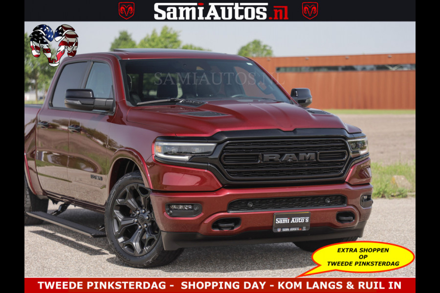 Dodge Ram DELMONICO | LIMITED NIGHT 5.7 V8 | BOM VOL | HUD | LUCHTVERING | MEEST LUXE DUBBELE CABINE | 5 PERSOONS | ROYALE STOELEN MET LUXE BEKLEDING | DC | GRIJSKENTEKEN | Z.G.A.N | EERSTE EIGENAAR | ORIGINELE NEDERLANDSE AUTO |