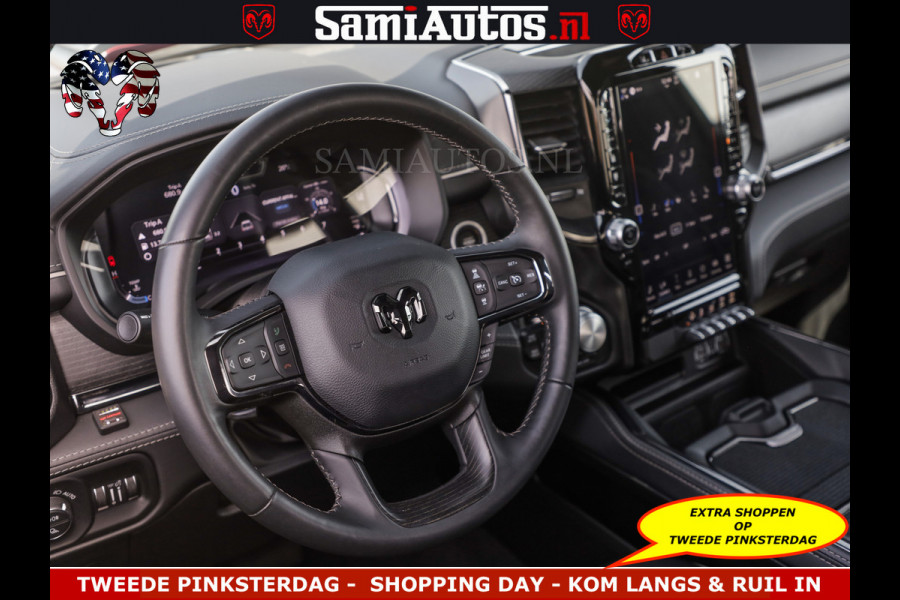Dodge Ram DELMONICO | LIMITED NIGHT 5.7 V8 | BOM VOL | HUD | LUCHTVERING | MEEST LUXE DUBBELE CABINE | 5 PERSOONS | ROYALE STOELEN MET LUXE BEKLEDING | DC | GRIJSKENTEKEN | Z.G.A.N | EERSTE EIGENAAR | ORIGINELE NEDERLANDSE AUTO |