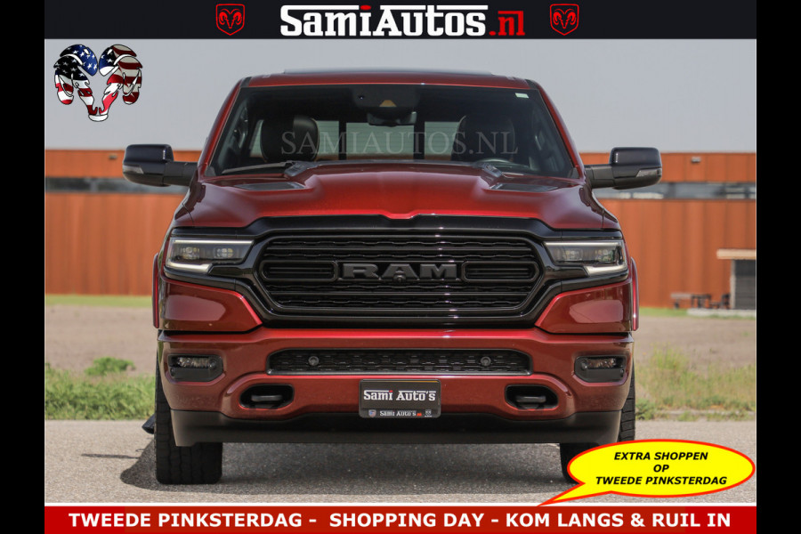 Dodge Ram DELMONICO | LIMITED NIGHT 5.7 V8 | BOM VOL | HUD | LUCHTVERING | MEEST LUXE DUBBELE CABINE | 5 PERSOONS | ROYALE STOELEN MET LUXE BEKLEDING | DC | GRIJSKENTEKEN | Z.G.A.N | EERSTE EIGENAAR | ORIGINELE NEDERLANDSE AUTO |