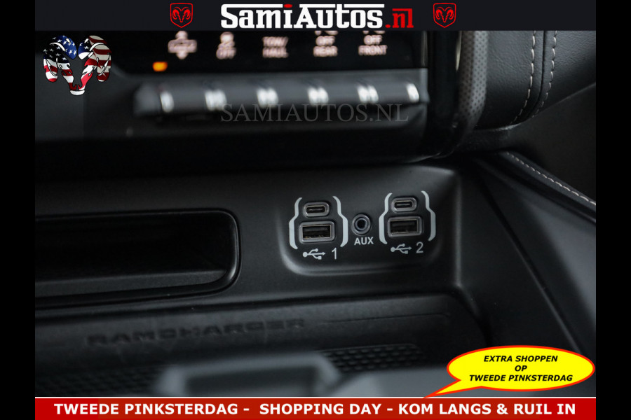 Dodge Ram DELMONICO | LIMITED NIGHT 5.7 V8 | BOM VOL | HUD | LUCHTVERING | MEEST LUXE DUBBELE CABINE | 5 PERSOONS | ROYALE STOELEN MET LUXE BEKLEDING | DC | GRIJSKENTEKEN | Z.G.A.N | EERSTE EIGENAAR | ORIGINELE NEDERLANDSE AUTO |
