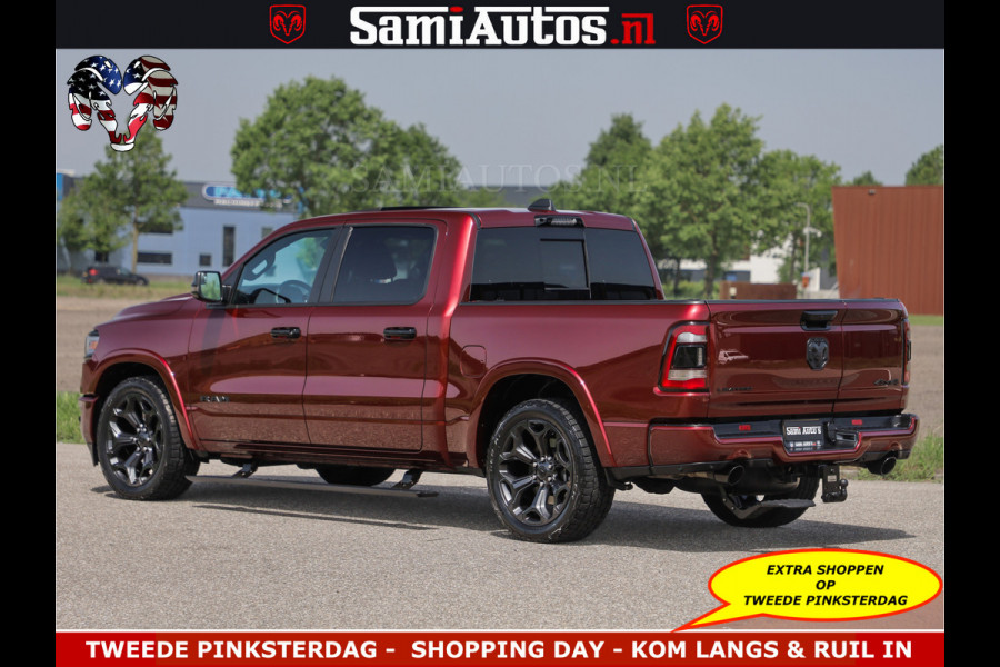 Dodge Ram DELMONICO | LIMITED NIGHT 5.7 V8 | BOM VOL | HUD | LUCHTVERING | MEEST LUXE DUBBELE CABINE | 5 PERSOONS | ROYALE STOELEN MET LUXE BEKLEDING | DC | GRIJSKENTEKEN | Z.G.A.N | EERSTE EIGENAAR | ORIGINELE NEDERLANDSE AUTO |