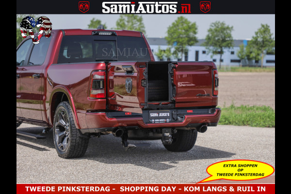 Dodge Ram DELMONICO | LIMITED NIGHT 5.7 V8 | BOM VOL | HUD | LUCHTVERING | MEEST LUXE DUBBELE CABINE | 5 PERSOONS | ROYALE STOELEN MET LUXE BEKLEDING | DC | GRIJSKENTEKEN | Z.G.A.N | EERSTE EIGENAAR | ORIGINELE NEDERLANDSE AUTO |