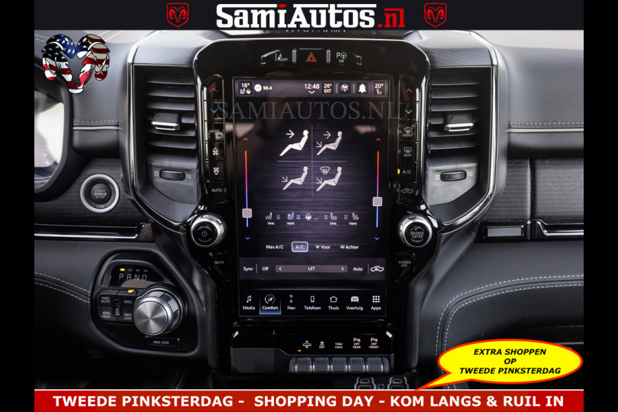 Dodge Ram DELMONICO | LIMITED NIGHT 5.7 V8 | BOM VOL | HUD | LUCHTVERING | MEEST LUXE DUBBELE CABINE | 5 PERSOONS | ROYALE STOELEN MET LUXE BEKLEDING | DC | GRIJSKENTEKEN | Z.G.A.N | EERSTE EIGENAAR | ORIGINELE NEDERLANDSE AUTO |