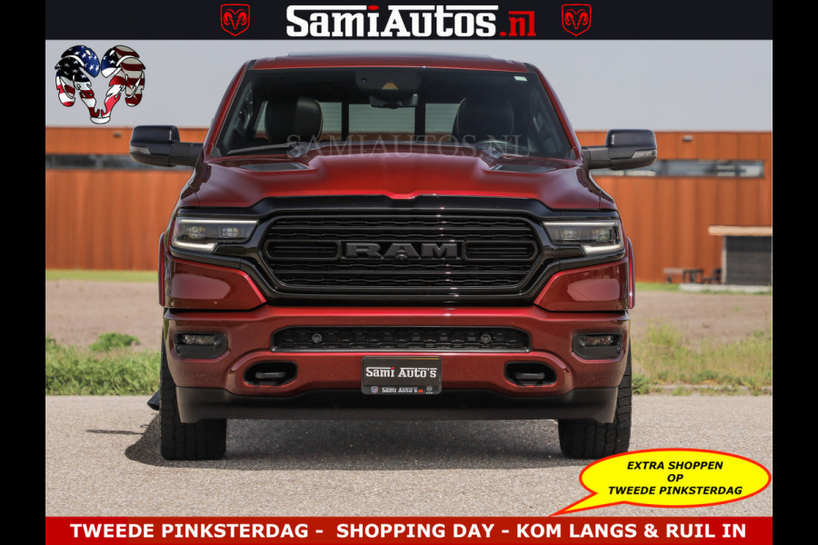 Dodge Ram DELMONICO | LIMITED NIGHT 5.7 V8 | BOM VOL | HUD | LUCHTVERING | MEEST LUXE DUBBELE CABINE | 5 PERSOONS | ROYALE STOELEN MET LUXE BEKLEDING | DC | GRIJSKENTEKEN | Z.G.A.N | EERSTE EIGENAAR | ORIGINELE NEDERLANDSE AUTO |