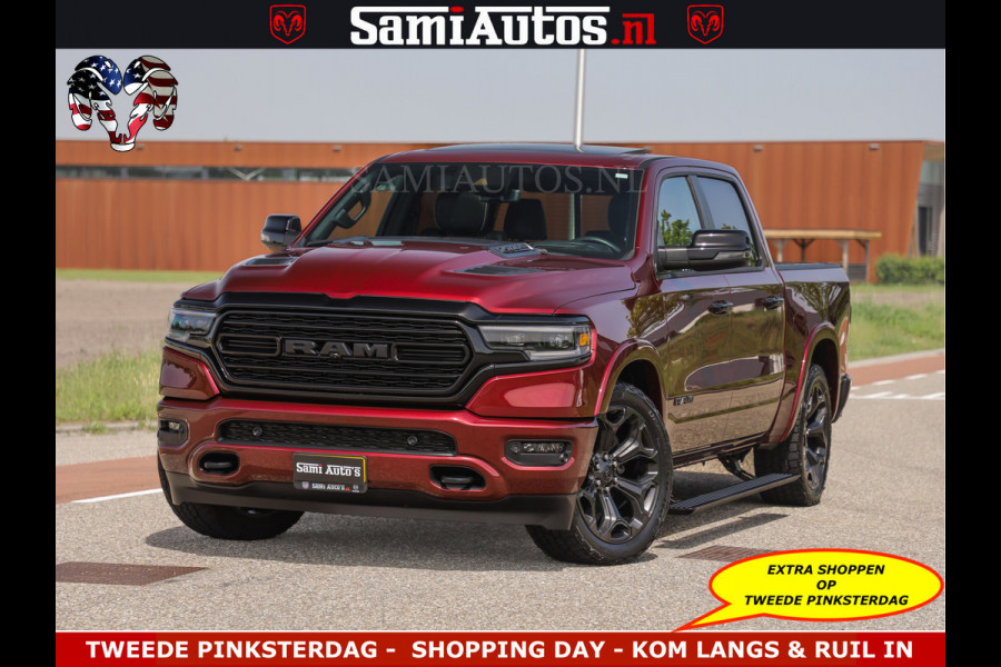 Dodge Ram DELMONICO | LIMITED NIGHT 5.7 V8 | BOM VOL | HUD | LUCHTVERING | MEEST LUXE DUBBELE CABINE | 5 PERSOONS | ROYALE STOELEN MET LUXE BEKLEDING | DC | GRIJSKENTEKEN | Z.G.A.N | EERSTE EIGENAAR | ORIGINELE NEDERLANDSE AUTO |