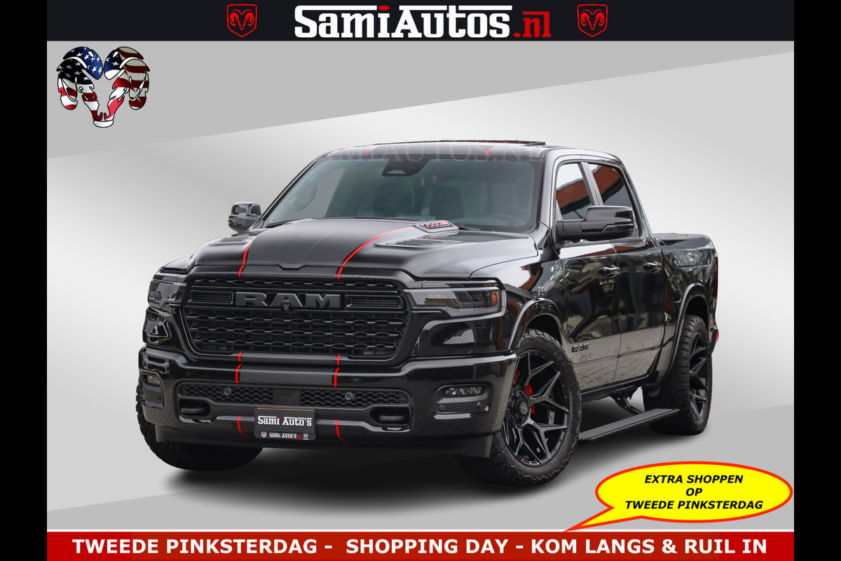 Dodge Ram 1500 Limited Night H.O 540HP 706Nm | Massage + Full Option | De Meest Luxe en Volle Pick-Up in zijn Klasse | Comfortabele Dubbele Cabine met Royale 5 Zitplaatsen | BPM vrij | Nu Leverbaar uit Voorraad | Voorraad Nr 2334 - 5409