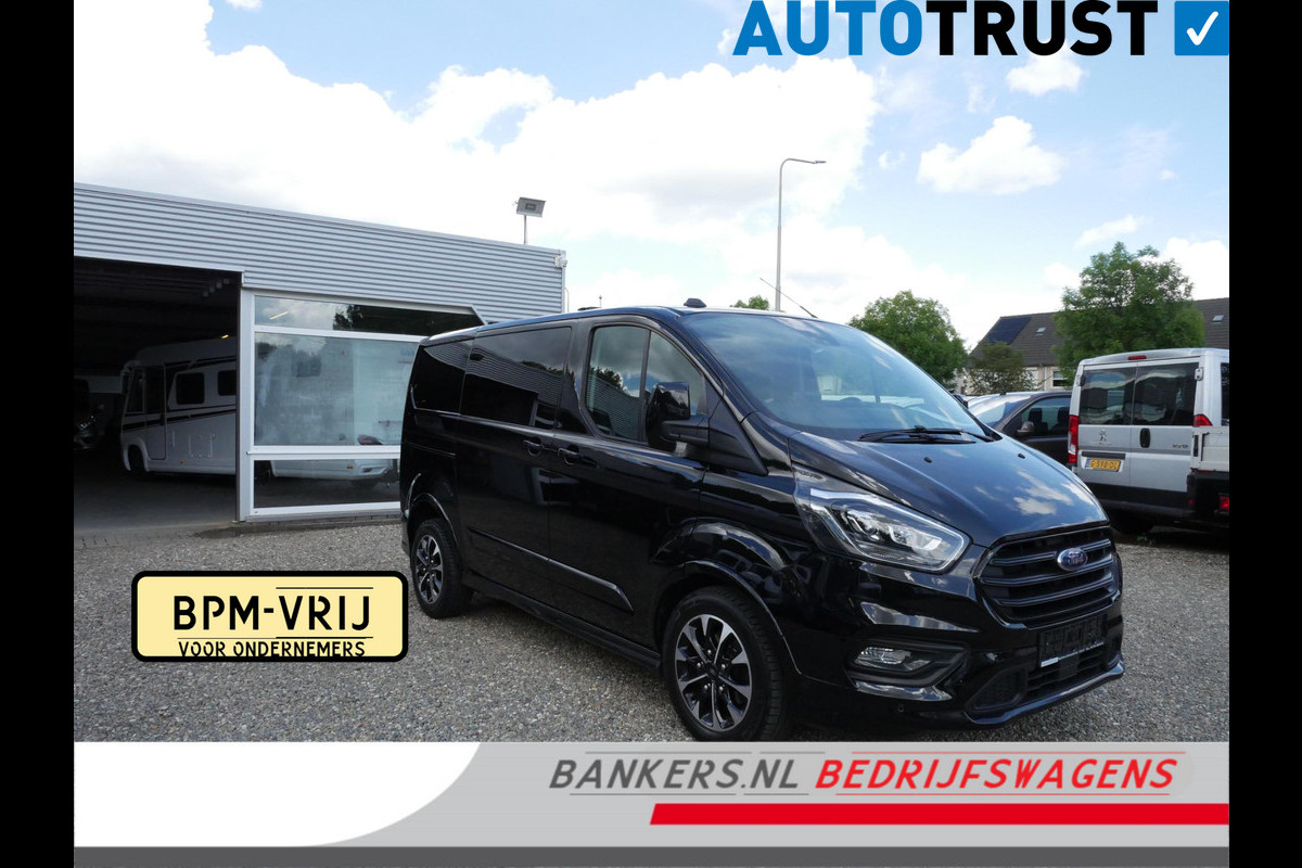 Ford Transit Custom 2.0 TDCI 185PK, L1H1, Sport, Dubbel Cabine, Airco, 2 x Schuifdeur