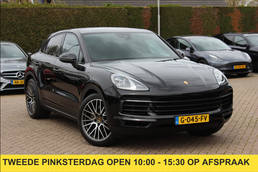 Porsche Cayenne Coupé 3.0 / 61.186 km! / Trekhaak / Camera / Panoramadak / Head-up / Luchtvering / Luxe Leder / Sportchrono / 21'' / Bose / Stuur+Stoelverwarming / Dodehoek / DAB / Cruise Control