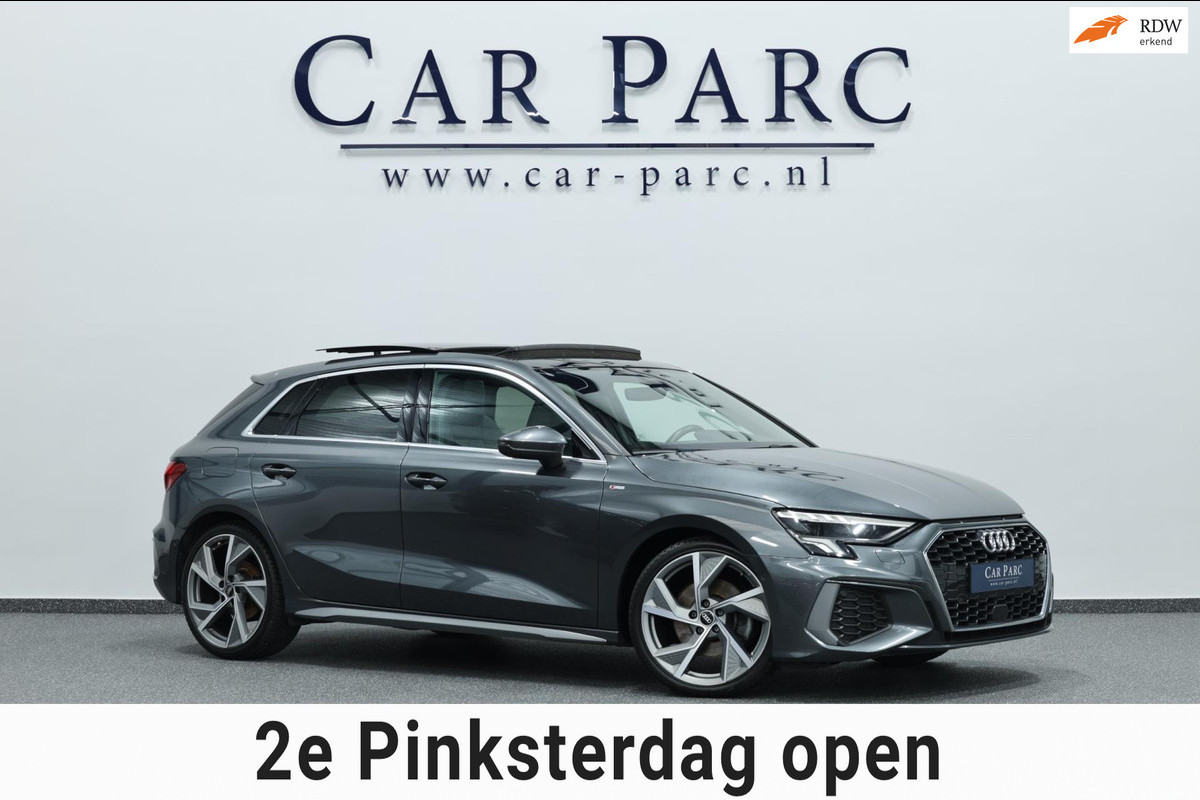 Audi A3 Sportback 35 TFSI S edition S-LINE/LED/VIRTUAL/PANO/HALF LEDER+S.VERWARMING/LMV/CAM/LINE/ACC/ECC/12 MDN GARANTIE!