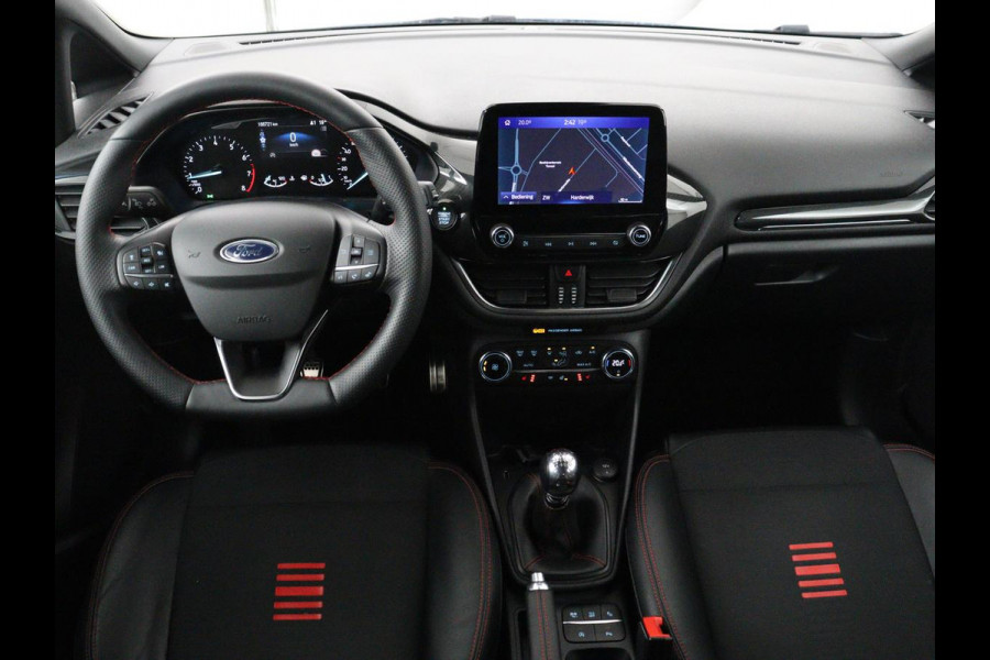 Ford Fiesta 1.0 EcoBoost ST-Line | Stoel & stuurverwarming | Adaptive cruise | Camera | Carplay | Full LED | Half leder | Side Assist | Navigatie | Park Assist | Climate control | Bluetooth