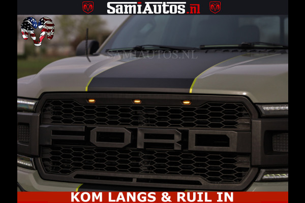 Ford USA F-150 5.0 V8 4X4 | MAT OLIVE GREEN | ZEER DIK | CAMERA | 3500KG | PANORAMA | LEDER | GO RHINO ROLLBAR | CRUISE CONTROL | PRINS LPG | BAKFLIP COVER | Deze pick-up is leverbaar met zowel een groot rijbewijs (C) als een klein rijbewijs (B). Laat ons weten wat jouw voorkeur is.