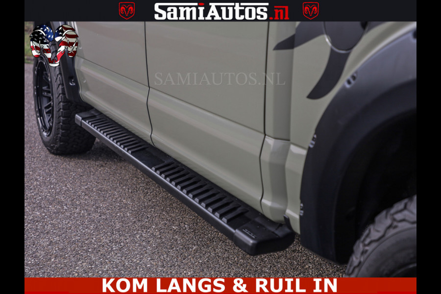 Ford USA F-150 5.0 V8 4X4 | MAT OLIVE GREEN | ZEER DIK | CAMERA | 3500KG | PANORAMA | LEDER | GO RHINO ROLLBAR | CRUISE CONTROL | PRINS LPG | BAKFLIP COVER | Deze pick-up is leverbaar met zowel een groot rijbewijs (C) als een klein rijbewijs (B). Laat ons weten wat jouw voorkeur is.