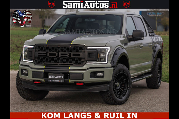 Ford USA F-150 5.0 V8 4X4 | MAT OLIVE GREEN | ZEER DIK | CAMERA | 3500KG | PANORAMA | LEDER | GO RHINO ROLLBAR | CRUISE CONTROL | PRINS LPG | BAKFLIP COVER | Deze pick-up is leverbaar met zowel een groot rijbewijs (C) als een klein rijbewijs (B). Laat ons weten wat jouw voorkeur is.