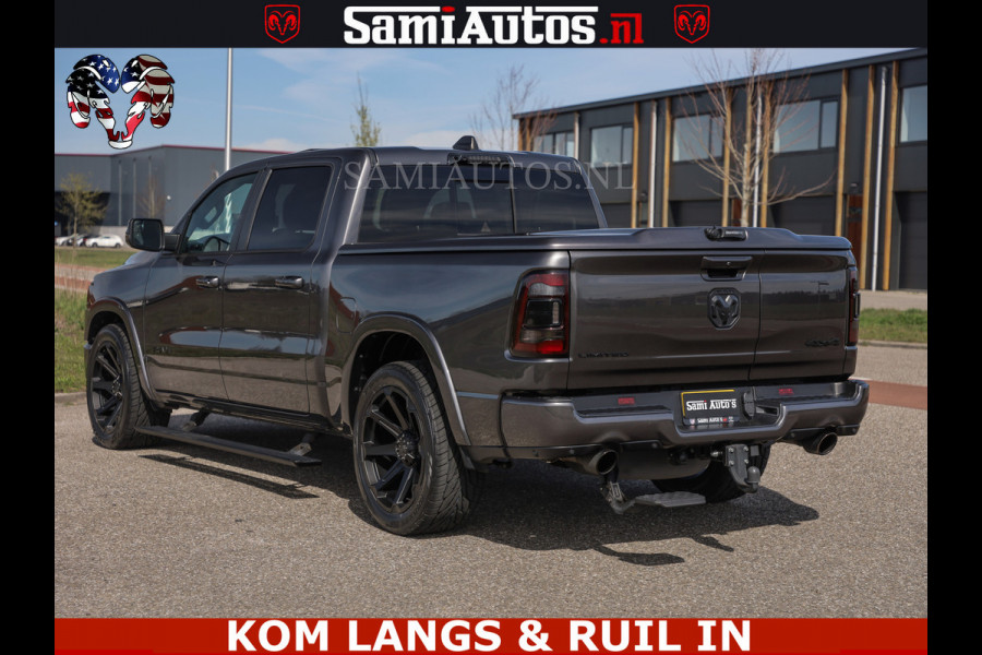 Dodge Ram LIMITED | 5.7 V8 HEMI 402PK | TUFF WIELEN | MEEST VOLLE LIMITED | PRACHTIGE KLEUR GRANITE CRYSTAL PEARL | CREW CAB | DUBBELE CABINE DC 5 PERSOONS | CREW CAB 5 PERSOONS | DUBBELE CABINE DC | MEEST ROYALE EN COMFORTABELE BEDRIJFSAUTO | HEAD-UP | LUCHTVERING | RONDOM CAMERA | MWK KLEP | PANORAMA DAK |