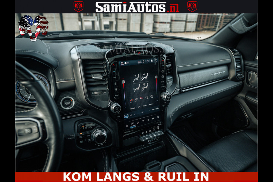Dodge Ram LIMITED | 5.7 V8 HEMI 402PK | TUFF WIELEN | MEEST VOLLE LIMITED | PRACHTIGE KLEUR GRANITE CRYSTAL PEARL | CREW CAB | DUBBELE CABINE DC 5 PERSOONS | CREW CAB 5 PERSOONS | DUBBELE CABINE DC | MEEST ROYALE EN COMFORTABELE BEDRIJFSAUTO | HEAD-UP | LUCHTVERING | RONDOM CAMERA | MWK KLEP | PANORAMA DAK |