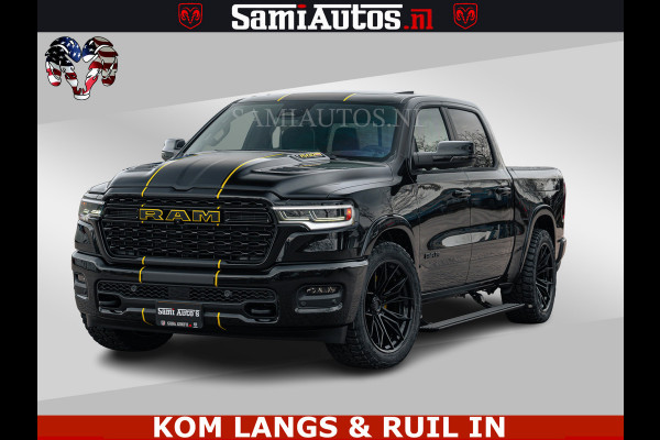 Dodge Ram LIMITED NIGHT H.O 540HP 706Nm | Massage + Full Option | De Meest Luxe en Volle Pick-Up in zijn Klasse | Comfortabele Dubbele Cabine met Royale 5 Zitplaatsen | BPM vrij | Nu Leverbaar uit Voorraad | Voorraad Nr 2370 - 5411