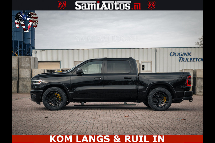 Dodge Ram LIMITED NIGHT H.O 540HP 706Nm | Massage + Full Option | De Meest Luxe en Volle Pick-Up in zijn Klasse | Comfortabele Dubbele Cabine met Royale 5 Zitplaatsen | BPM vrij | Nu Leverbaar uit Voorraad | Voorraad Nr 2370 - 5411