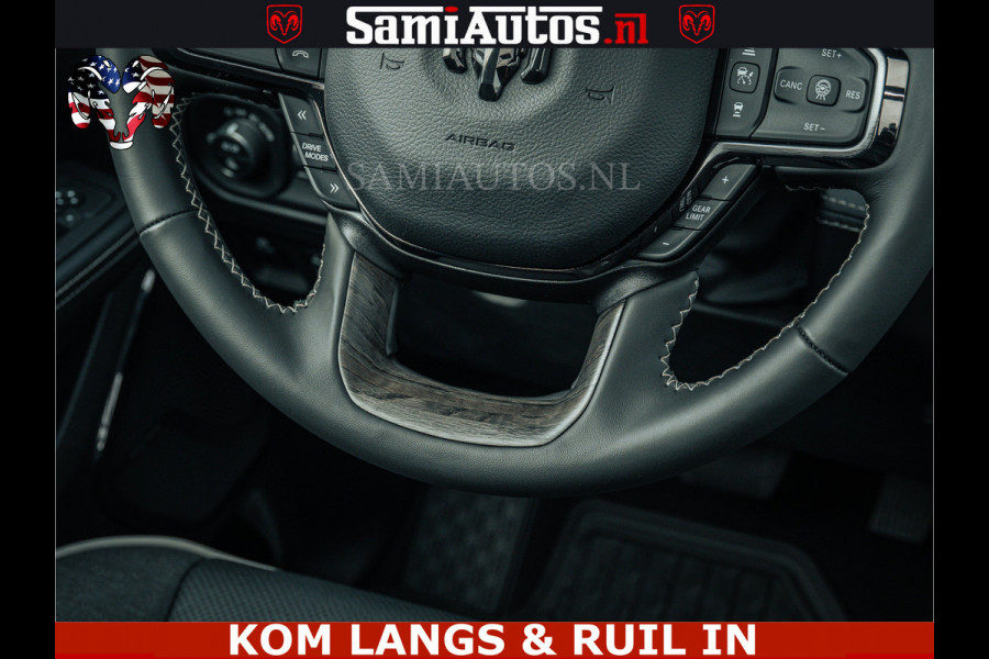 Dodge Ram LIMITED NIGHT H.O 540HP 706Nm | Massage + Full Option | De Meest Luxe en Volle Pick-Up in zijn Klasse | Comfortabele Dubbele Cabine met Royale 5 Zitplaatsen | BPM vrij | Nu Leverbaar uit Voorraad | Voorraad Nr 2370 - 5411