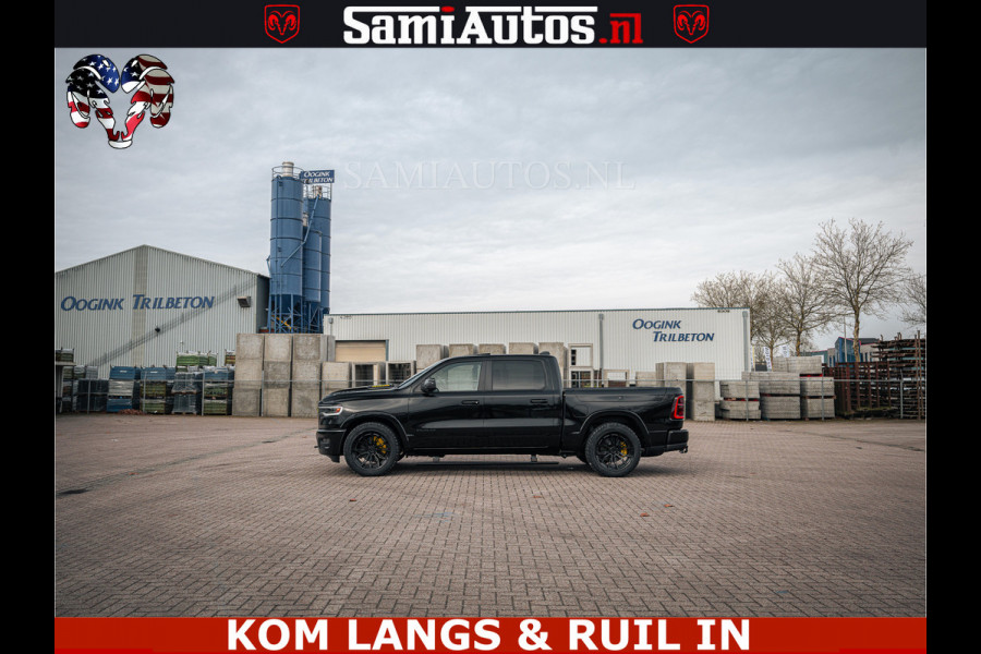 Dodge Ram LIMITED NIGHT H.O 540HP 706Nm | Massage + Full Option | De Meest Luxe en Volle Pick-Up in zijn Klasse | Comfortabele Dubbele Cabine met Royale 5 Zitplaatsen | BPM vrij | Nu Leverbaar uit Voorraad | Voorraad Nr 2370 - 5411