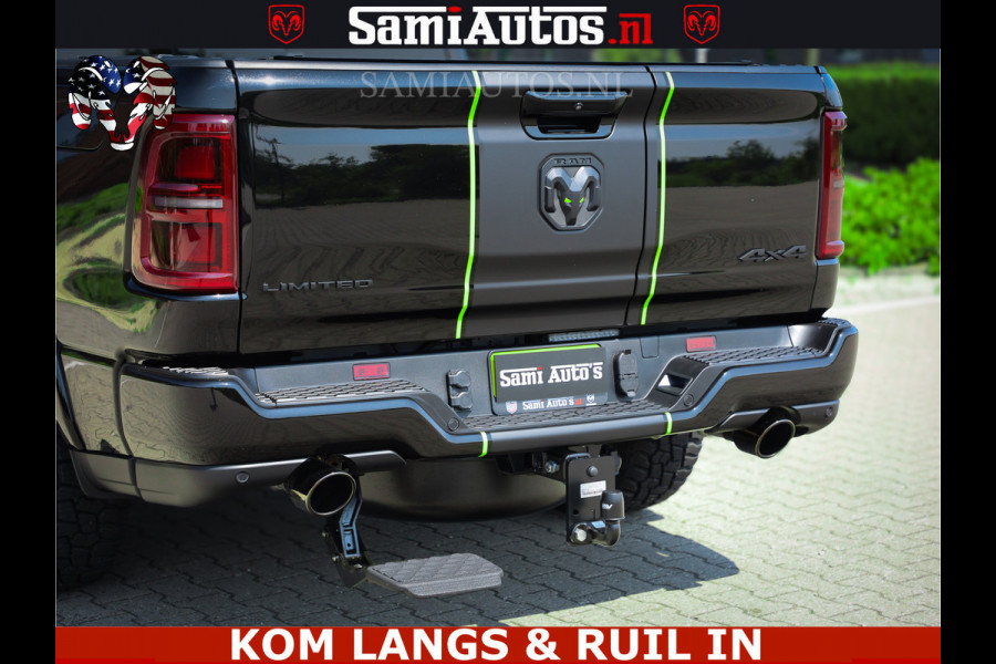 Dodge Ram Limited Night High Output 540HP 706Nm | Massage + Full Option | De Meest Luxe en Volle Pick-Up in zijn Klasse | Comfortabele Dubbele Cabine met Royale 5 Zitplaatsen | BPM vrij | Nu Leverbaar uit Voorraad | Voorraad Nr 2300 - 7689