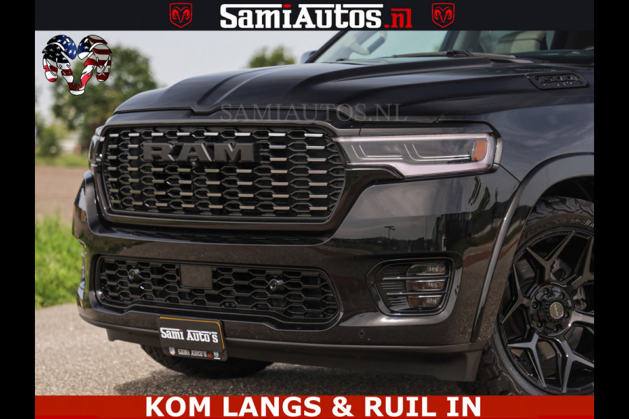 Dodge Ram TUNGSTEN BLACK OPS | 540 PK | HIGH END | MASSAGE | RAM VOL | LIMITED EDITION | DC | ROYALE 5 PERSOONS DUBBELE CABINE | GRIJSKENTEKEN | MEEST LUXE PICK UP | EERSTE EIGENAAR |