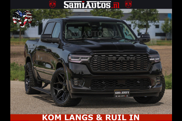 Dodge Ram TUNGSTEN BLACK OPS | 540 PK | HIGH END | MASSAGE | RAM VOL | LIMITED EDITION | DC | ROYALE 5 PERSOONS DUBBELE CABINE | GRIJSKENTEKEN | MEEST LUXE PICK UP | EERSTE EIGENAAR |