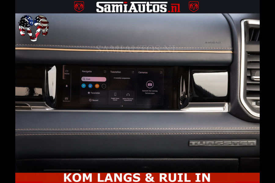 Dodge Ram TUNGSTEN BLACK OPS | 540 PK | HIGH END | MASSAGE | RAM VOL | LIMITED EDITION | DC | ROYALE 5 PERSOONS DUBBELE CABINE | GRIJSKENTEKEN | MEEST LUXE PICK UP | EERSTE EIGENAAR |