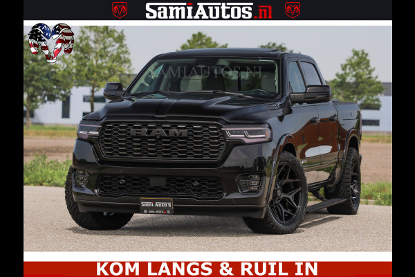 Dodge Ram TUNGSTEN BLACK OPS | 540 PK | HIGH END | MASSAGE | RAM VOL | LIMITED EDITION | DC | ROYALE 5 PERSOONS DUBBELE CABINE | GRIJSKENTEKEN | MEEST LUXE PICK UP | EERSTE EIGENAAR |
