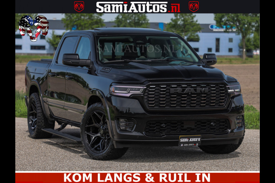 Dodge Ram TUNGSTEN BLACK OPS | 540 PK | HIGH END | MASSAGE | RAM VOL | LIMITED EDITION | DC | ROYALE 5 PERSOONS DUBBELE CABINE | GRIJSKENTEKEN | MEEST LUXE PICK UP | EERSTE EIGENAAR |