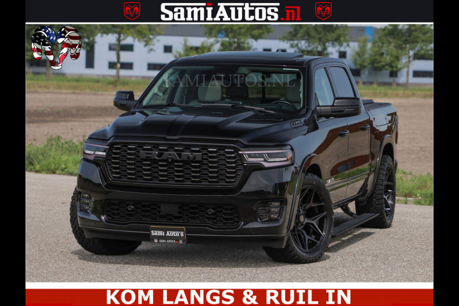 Dodge Ram TUNGSTEN BLACK OPS | 540 PK | HIGH END | MASSAGE | RAM VOL | LIMITED EDITION | DC | ROYALE 5 PERSOONS DUBBELE CABINE | GRIJSKENTEKEN | MEEST LUXE PICK UP | EERSTE EIGENAAR |