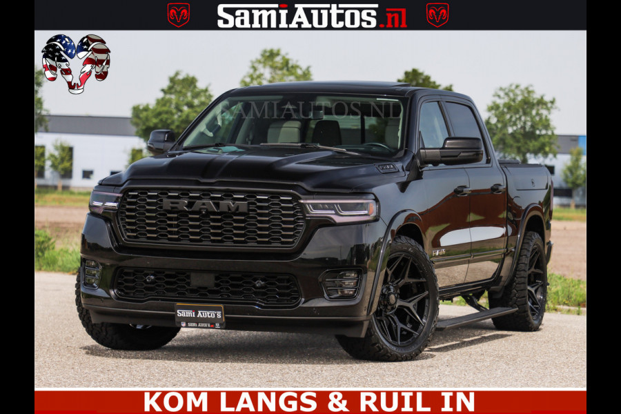 Dodge Ram TUNGSTEN BLACK OPS | 540 PK | HIGH END | MASSAGE | RAM VOL | LIMITED EDITION | DC | ROYALE 5 PERSOONS DUBBELE CABINE | GRIJSKENTEKEN | MEEST LUXE PICK UP | EERSTE EIGENAAR |