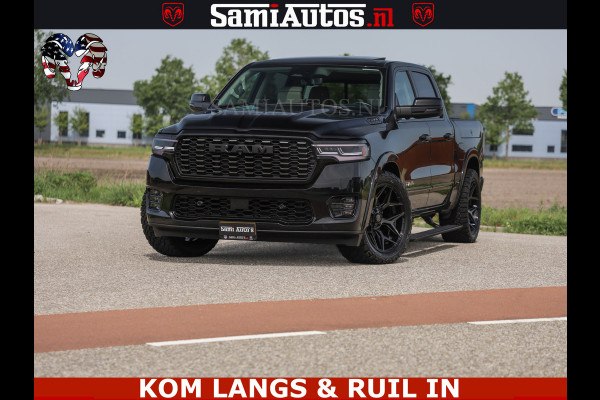 Dodge Ram TUNGSTEN BLACK OPS | 540 PK | HIGH END | MASSAGE | RAM VOL | LIMITED EDITION | DC | ROYALE 5 PERSOONS DUBBELE CABINE | GRIJSKENTEKEN | MEEST LUXE PICK UP | EERSTE EIGENAAR |