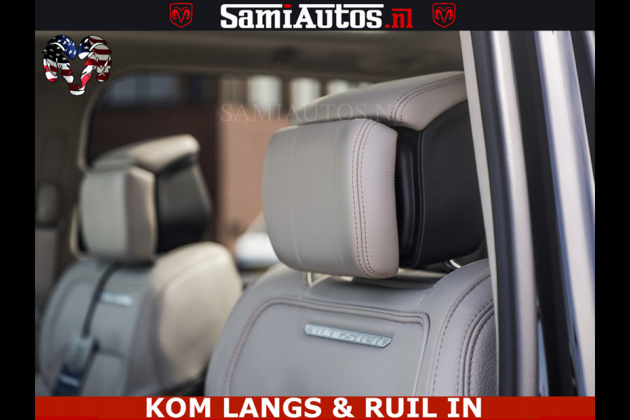 Dodge Ram TUNGSTEN BLACK OPS | 540 PK | HIGH END | MASSAGE | RAM VOL | LIMITED EDITION | DC | ROYALE 5 PERSOONS DUBBELE CABINE | GRIJSKENTEKEN | MEEST LUXE PICK UP | EERSTE EIGENAAR |