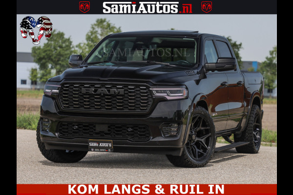 Dodge Ram TUNGSTEN BLACK OPS | 540 PK | HIGH END | MASSAGE | RAM VOL | LIMITED EDITION | DC | ROYALE 5 PERSOONS DUBBELE CABINE | GRIJSKENTEKEN | MEEST LUXE PICK UP | EERSTE EIGENAAR |