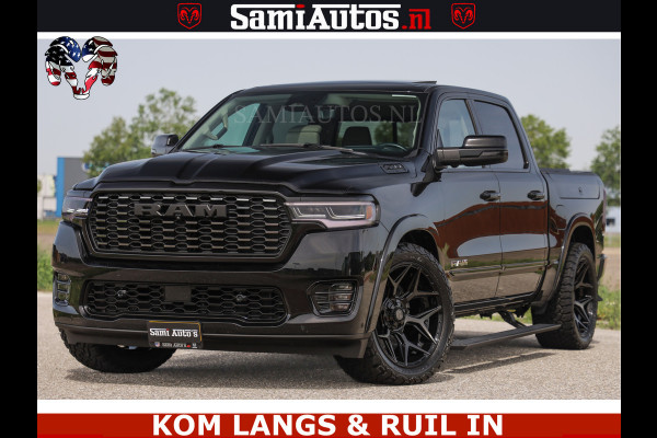 Dodge Ram TUNGSTEN BLACK OPS | 540 PK | HIGH END | MASSAGE | RAM VOL | LIMITED EDITION | DC | ROYALE 5 PERSOONS DUBBELE CABINE | GRIJSKENTEKEN | MEEST LUXE PICK UP | EERSTE EIGENAAR |